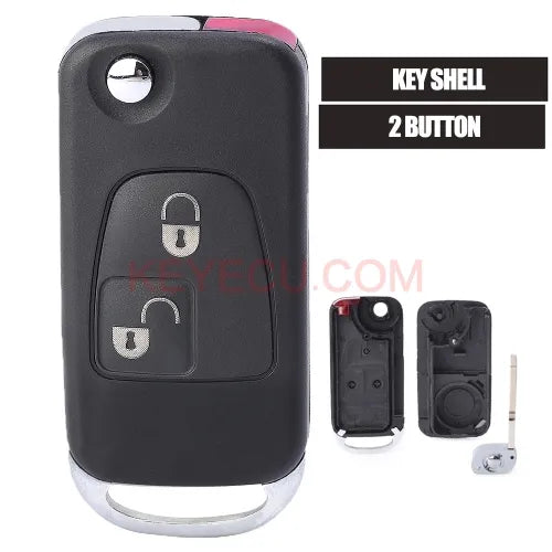 Flip Remote Key Shell 1 Button for Mercedes-Benz C E ML S HU39 Blank Blade