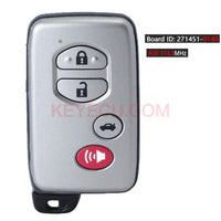 Thumbnail for Board ID: 0140 Smart Remote Key 4 Button FSK 314MHz for Toyota Prius IQ Vitz Ractis Corolla Wich Aqua 2009-2020 , P/N: 89904-06041 / 89904-33181