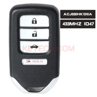 Thumbnail for ACJ932HK1310A Smart Remote Control Car Key3+1 4 Buttons 433MHz ID47 Fob for Honda Accord 2016 2017 , 72147-T2G-A61