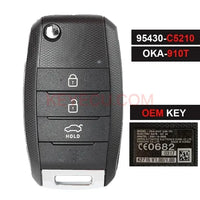 Thumbnail for 95430-C5210 OEM Genuine Smart Remote Flip Key Fob 3Button 433 MHz TIRIS DST80 Chip For KIA Sorento 2015 2016 2017 2018 2019 OKA-910T
