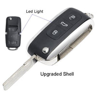 Thumbnail for Bentley Style Flip Shell Remote Key Case Fob 3B for VW Passat Tiguana Polo Bora
