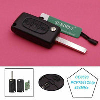 Thumbnail for Fits Peugeot 207 307 308 407 0523 434MHz ID46 3 Button Car Key Fob