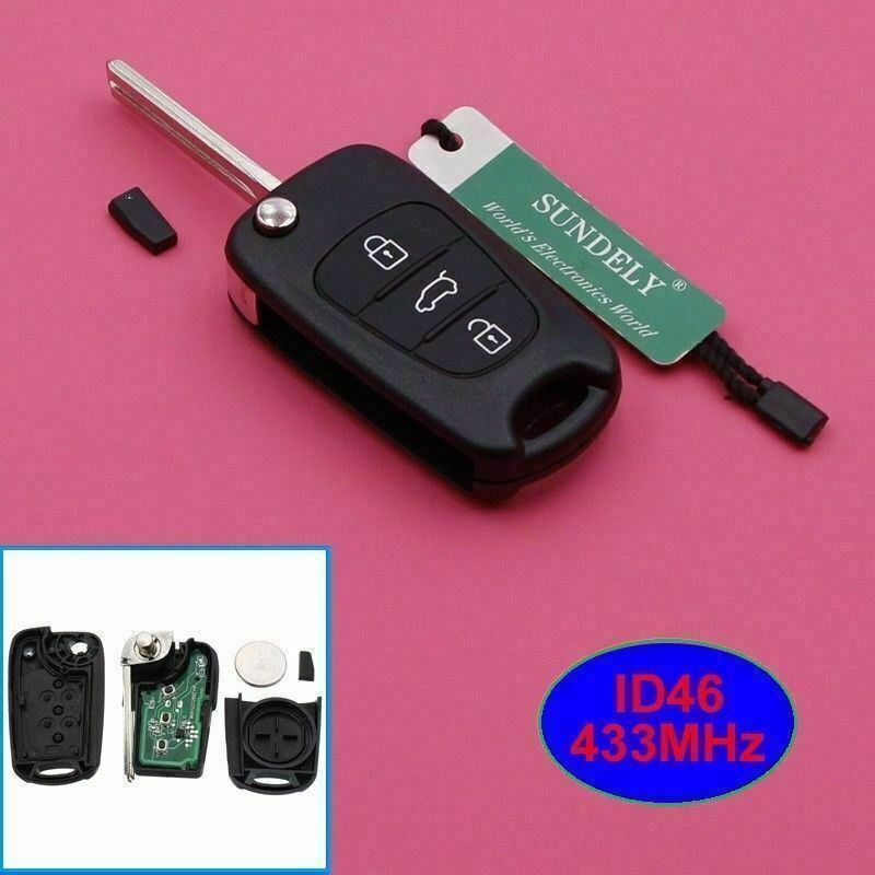 Fits Hyundai i30 ix35 3 Button ID46 Car Key Fob