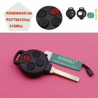 Thumbnail for Fits Mercedes-Benz Smart Fortwo 315MHz 4 Button Car Key Fob